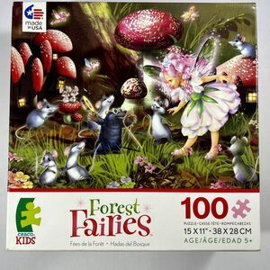 Ceaco Kids Forest Fairies And Field Mice Puzzle, 100 Piece 15 x 11", Fantasy NEW